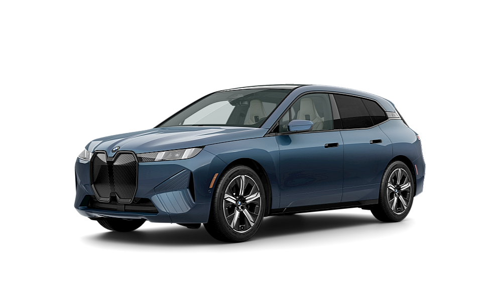 Voxcar BMW iX SUV in Arctic Race Blue Metallic, VANCOUVER